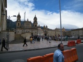 Der Plaza Bolívar in Bogotá mit der Kathedrale.